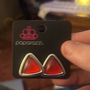 Paparazzi Bold Red and Silver Earrings